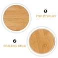 thumbnail image 4 of 2pcs Bamboo Round Sealed Lids Round Canning Lids with Silicone Sealing Rings, 4 of 7