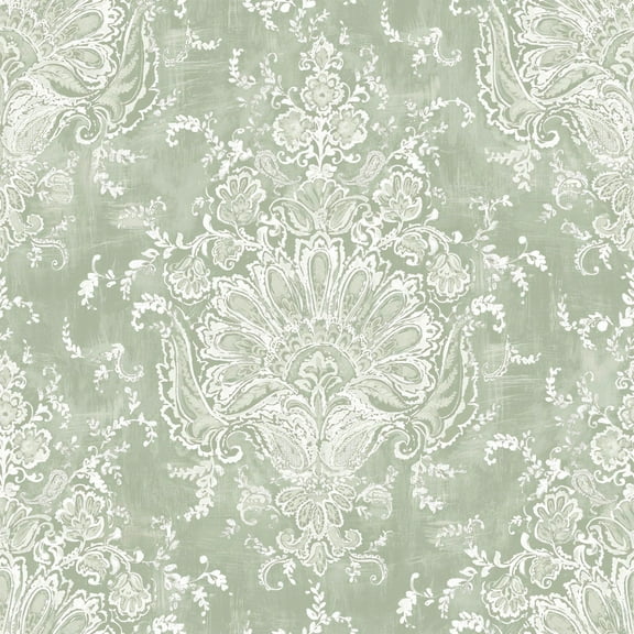 Laura Ashley Maddox Sage Green Wallpaper