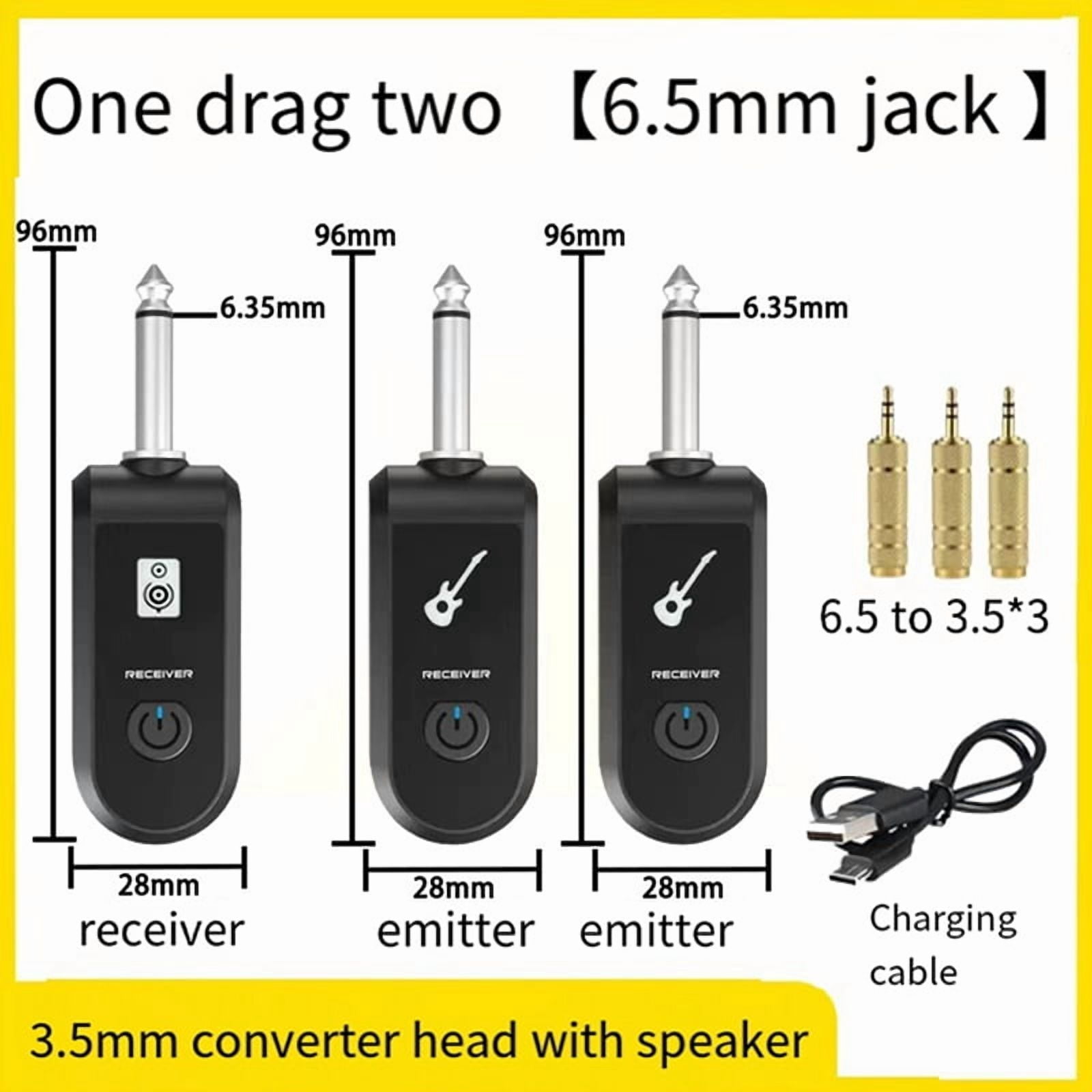 2.4G Wireless Instrument Pickup Guitar Transmitter Receiver Plug Play for 6.35mm Audio y5371