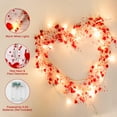 thumbnail image 2 of Jinswick Valentine's Day Decor 10FT 20 LED Garland with Lights Red Heart Lights String Battery Operated, Valentine's Day Lights for Mantle Tree, Romantic Valentines Day Decoration for Home Bedroom, 2 of 7