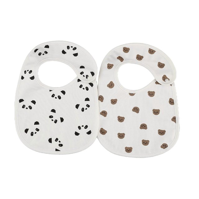 2Pcs/set Baby Drooling Bib Cotton Nursing Bib Soft Burp Cloth Boy Girls Unisex Shower Gift for Feeding and Teething