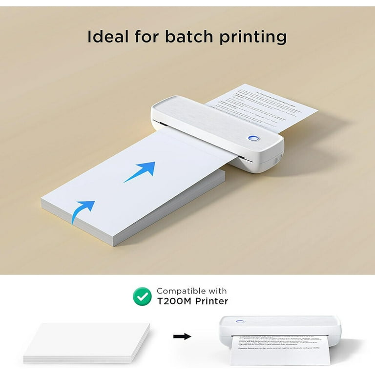 Ryhampaper 200 Sheets Thermal Printer Paper 8.5" x 11" US Letter Size Advanced Thermal Paper, Thermal Printing Paper BPA-Free White, Compatible with M832, M834, MT800