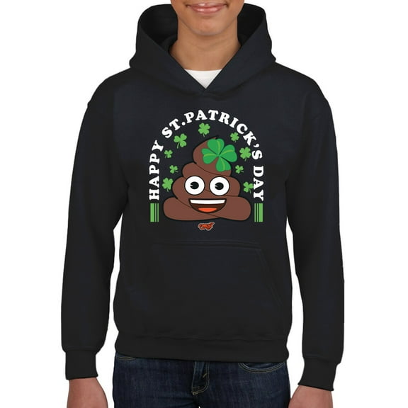 St. Patrick’s Day Smiley - Lucky Clover Emoji Design Youth's Hoodie