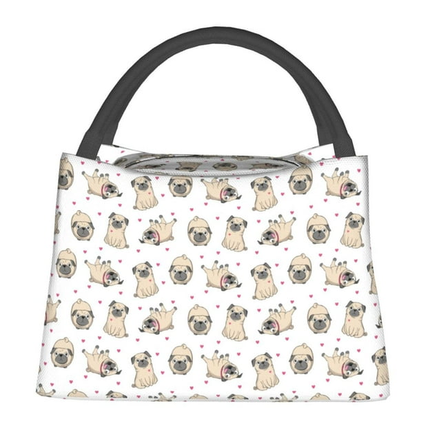 Disketp Pugs Bolsa Térmica Estampada, Bolsa Térmica Aislante para Almuerzo, Playa y Campamento