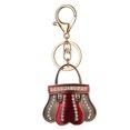thumbnail image 1 of Lujoso llavero con diamantes de imitación, anillo de moda, llavero, decoración para bolso (rojo oscuro), 1 of 1