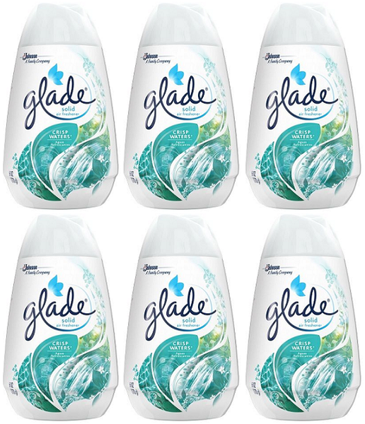 Glade Solid Air Freshener, Crisp Waters, 6 oz 6 Pack