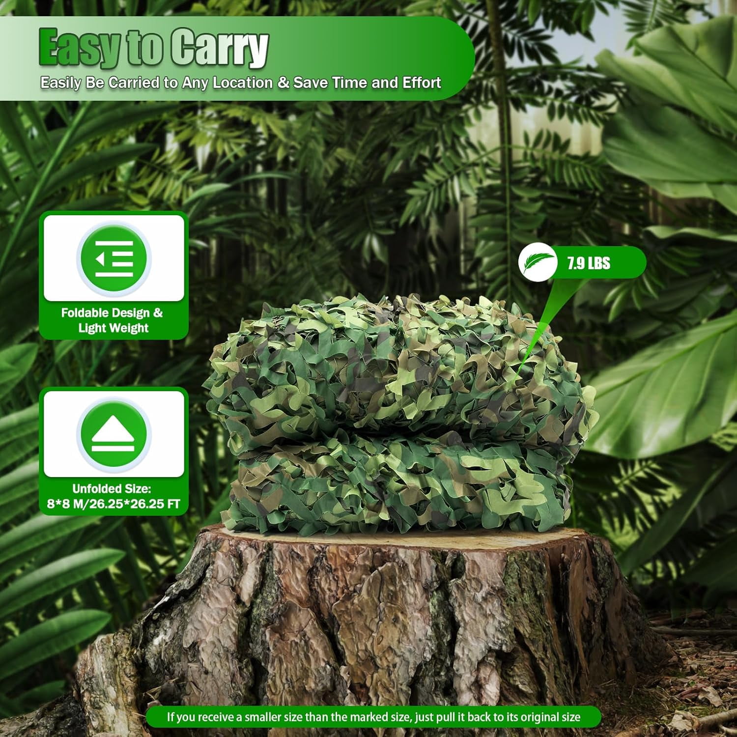 Miumaeov Camouflage Netting,19.69*26.25ftWoodland Camo Netting Camping Military Hunting Camouflage for Car-Covering Bird Watching
