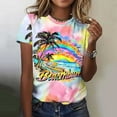 thumbnail image 6 of Perfectbot Womens T-Shirts Summer Casual Loose Print Crew Neck Short Sleeve Tees Size S-5XL, 6 of 8