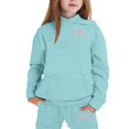thumbnail image 3 of KAUOD Kids Girls Fleece Sweatpants Set 2 piece Cute Bowfront Cotton Hoodi𝐞s Joggers Pants Sweatsuits Warm Tracksuits Clothes, 3 of 5