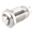 thumbnail image 1 of Interruptor de botón pulsador de metal de enclavamiento Uxcell Cabeza alta 12mm Diámetro de montaje 1NO 3-6V Luz LED blanca, 1 of 5