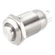 thumbnail image 1 of Interruptor de botón pulsador de metal de enclavamiento Uxcell Cabeza alta 12mm Diámetro de montaje 1NO 3-6V Luz LED blanca, 1 of 5