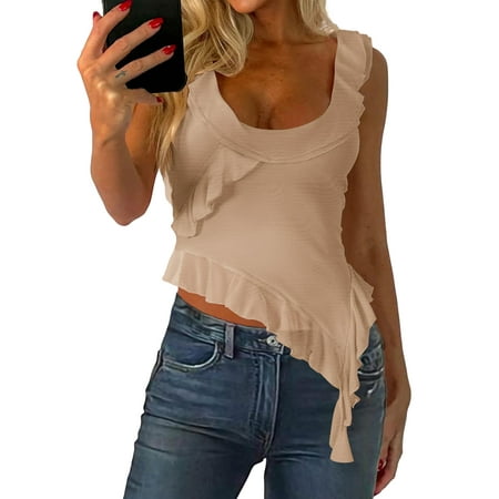 

Shark Slippers Women Asymmetrical Mesh TSleeveless Vests