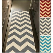 Runner Rugs Rubber Backing Kapaqua Chevron Zig Zag Non Slip Rubber Backed Runner Rug 22 X 96