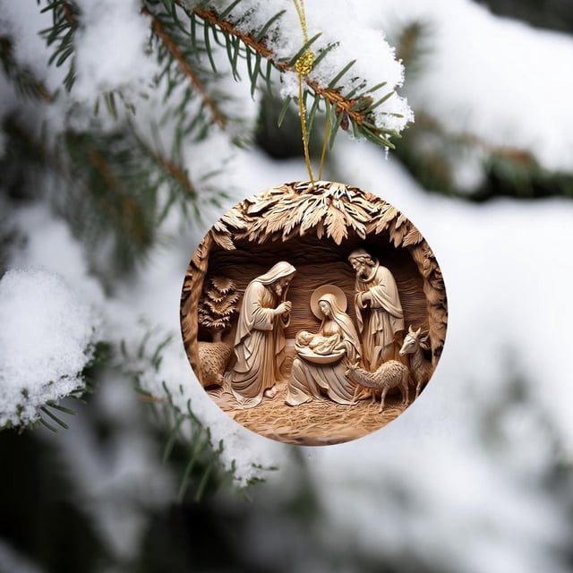 onlyliua ¡ ¡Promoción de Temporada! Adorno Navideño de Acrílico con Colgante Bautismal para Decoración de Pared Navideña