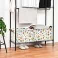 thumbnail image 3 of Yayeee Foldable Storage Basket for Shelves with Handles Set of 2 Waterproof Cloth Bins, Green Cute Vegetables, 3 of 7