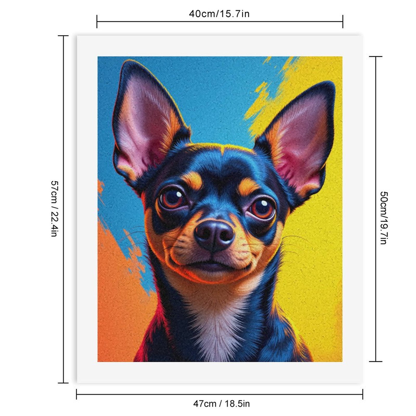Paint By Numbers Kit for Adults Beginner - DIY Vibrant Dog Portrait Art Illustration Canvas Painting Kits for Adults, Frameless Paint By Number for Adults for Home Wall Decor 16x20 Inch