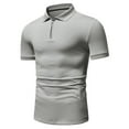 thumbnail image 3 of Aunavey Men's Short Sleeve Shirts Quarter-Zip Casual Slim Fit Mock Neck Basic Designed Classic Fit T Shirt, 3 of 7