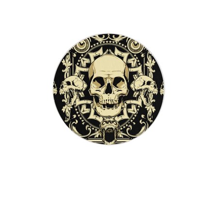 

Circular Drink Coasters Set Individual Skull Pattern Beautiful Home Decor Diatomite Heat-Resistant Diatomite Protect Table Countertop