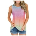 thumbnail image 1 of Cameland Mode Femme Été Col Rond Sans Manches Imprimé Décontracté Tank Haut Blouse, 1 of 9
