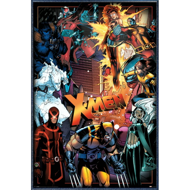 X Men Framed Marvel Comic Poster Print Characters Wolverine Storm Phoenix Size 24 X 36 Walmart Com Walmart Com