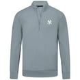 thumbnail image 2 of Men's Levelwear  Gray New York Yankees Upright Insignia Tri-Blend Quarter-Zip Pullover, 2 of 3