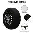 thumbnail image 2 of Yiaed Black Palm Leaves Print Tire Wheel Cover, Waterproof Spare Tire Cover Fit for Jeep, Truck,Trailer, RV, SUV, Camper and Most Vehicle-15 inch, 2 of 6