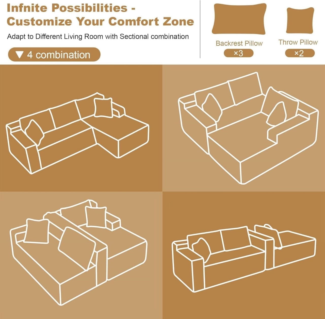 94'' L-Shaped Sectional Sofa with Chaise, Modern Modular Sofa with Deep Seat, Cloud Sofa Couch for Living Room,Right Facing Chaise