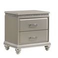 thumbnail image 4 of Madison 5 PC Queen King Glam Silver Upholstered Bedroom Set, 4 of 7
