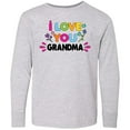 thumbnail image 3 of Inktastic I Love You Grandma with Flowers Long Sleeve Youth T-Shirt, 3 of 5