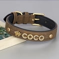 thumbnail image 4 of Custom Dog Name Collar Bling Rhinestone Pet Necklace Collar Personalized Leather Dogs Collar DIY Name Free Bone Paw Heart Charm ShopWise Round, 4 of 9