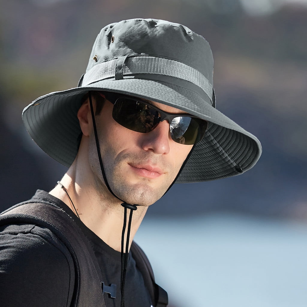Bazyrey Sun Hat for Men Male Summer Solid Fashion Outdoor Fishing