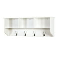 thumbnail image 3 of Newboti Furniture White Entryway Wall Mounted Coat Rack with 4 Dual Hooks Living Room Wooden Storage Shelf 11843, 3 of 6