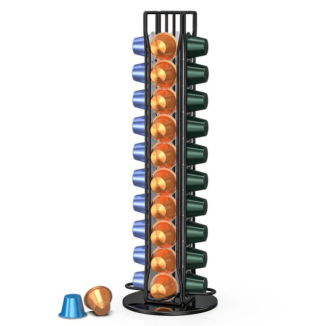 Soporte para almacenamiento de cápsulas de café, soporte giratorio de 360 grados para cápsulas de café, capacidad para 40 cápsulas de café