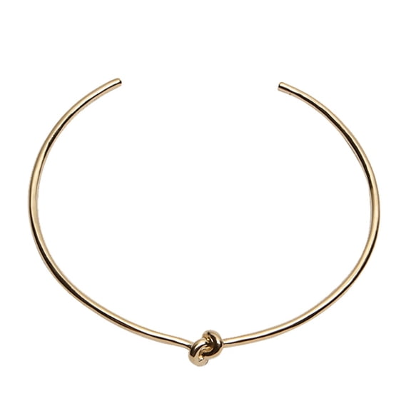 DESIGNICE Minimalist Gold Knot Choker Necklace for Women - Adjustable Chain with Gift Box, Sculptural Jewelry Ready to Gift - Gold