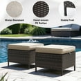 thumbnail image 5 of Meetleisure Outdoor PE Rattan Ottoman, Set of 2, Beige, 5 of 7