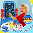 thumbnail image 2 of Art Easel for Kids - Adjustable Double-Sided Rotatable Magnetic White Board with Painting Accessories, Preschool Learning Toy for Girls 3-5 Years Old,Ideal Christmas Birthday Gift （Blue）, 2 of 7