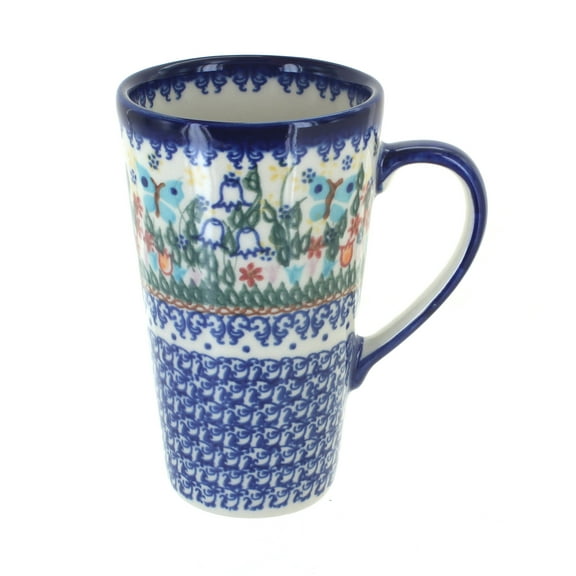 Blue Rose Polish Pottery Garden of Eden Large Coffee Mug