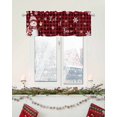 thumbnail image 5 of Red Plaid Snowman Christmas Curtain Valance for Windows/Living Room/Kitchen/Bathroom/Café, Short Rod Pocket Tier Curtain Window Treatment Panel Xmas Snowflake Birds Topper Curtain 42''x12'', 5 of 6