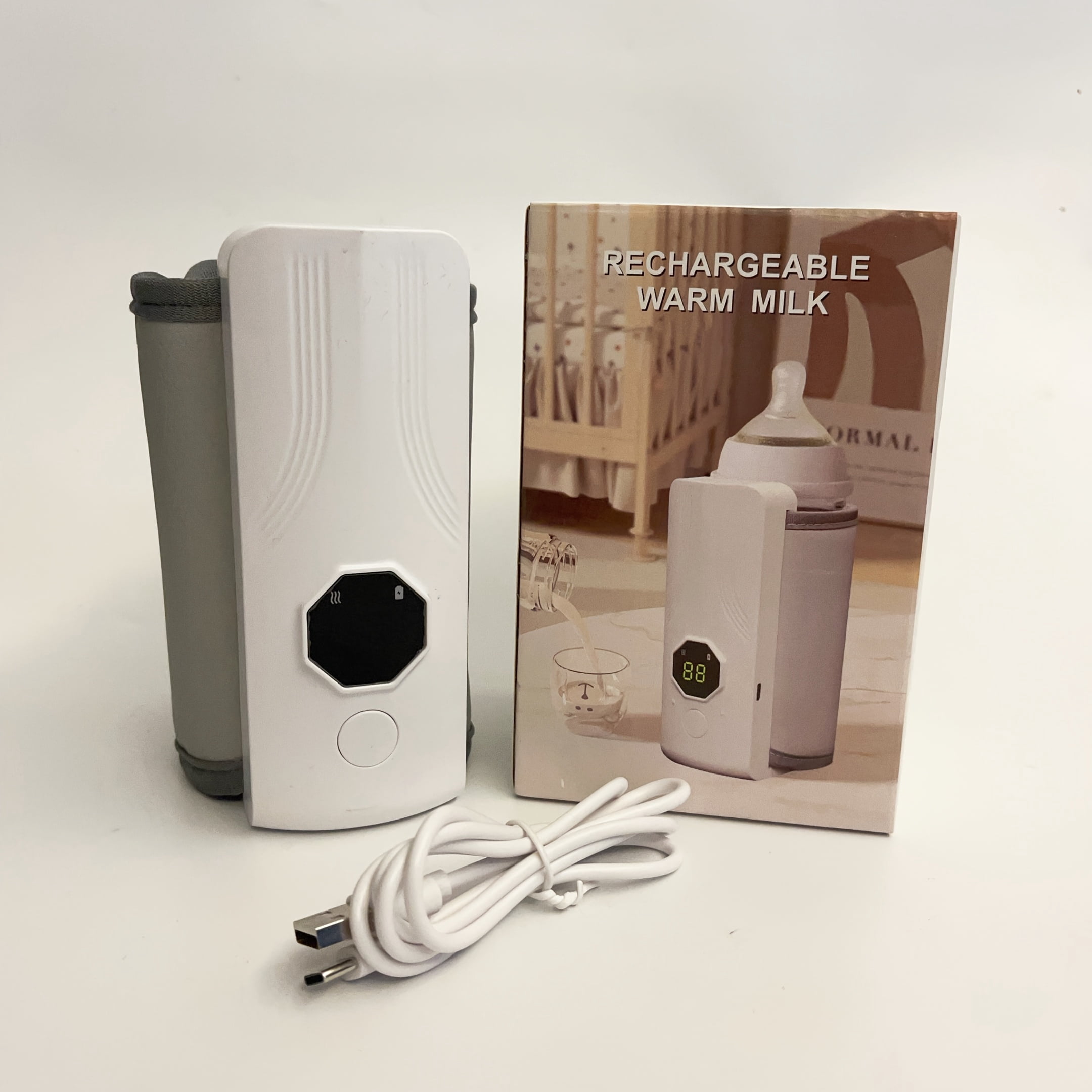 Portable Milk Bottle Warmer – LCD Digital Display, USB-Rechargeable Bottle Heater, Constant-Temperature Warming Tool