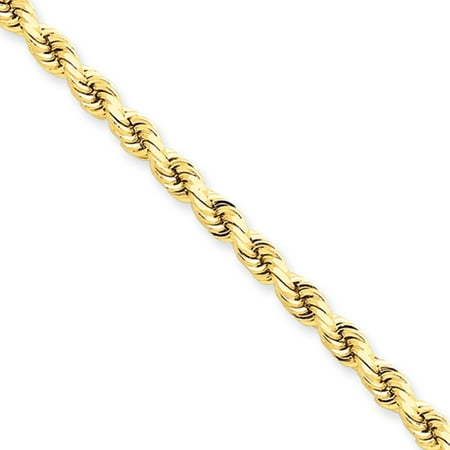 22 Inch Diamond Cut Rope - 4mm, 14k Yellow Gold, Diamond Cut Rope Chain Necklace, 22 Inch