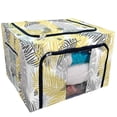 thumbnail image 1 of EREHome palm leaves Storage Bag Clear Window Storage Bins Boxes Large Capacity Foldable Stackable Organizer With Steel Metal Frame For Bedding,Clothes,Closets, Bedrooms, 1 of 3
