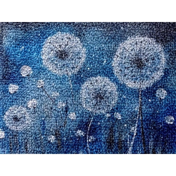 Dandelions Latch Hook Kits Rug DIY Cushion Tapestry Making Crochet Hook Mat Making Kits Color Preprinted Pattern Canvas DIY Carpet Needlework Crochet Kits 52x38cm (cll-26)