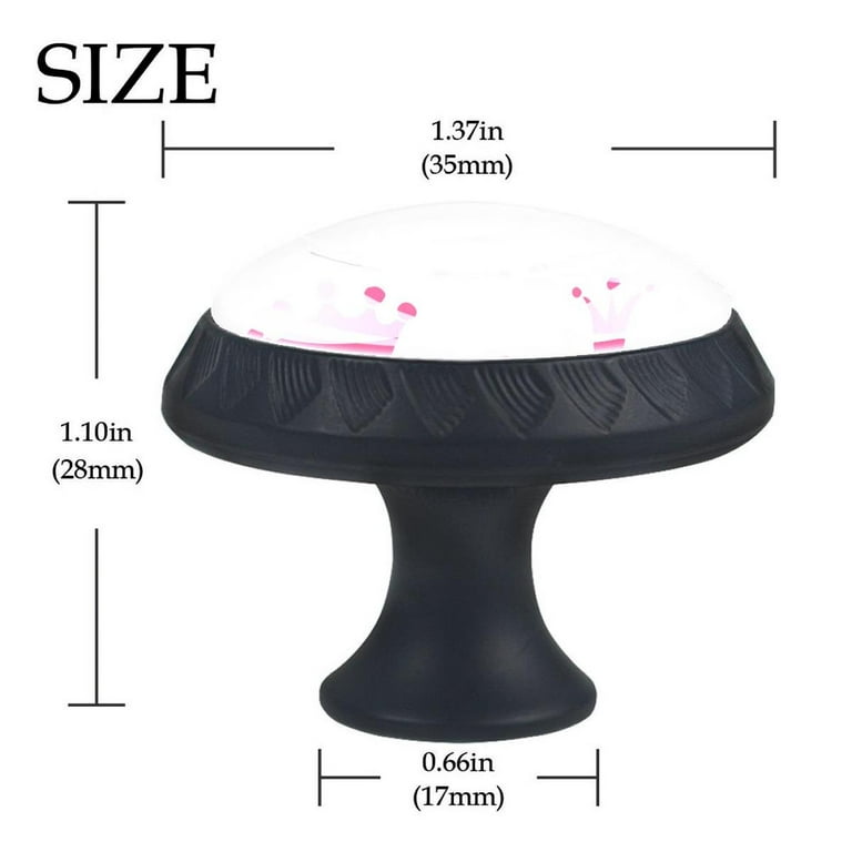 princess crown dresser knobs 4 Pcs Princess Crown Cute Knobs for Kitchen Cabinet Cupboard Dresser Bookcase Drawer Pulls Handles Round Home Decor, Size: 1.37x1.10x0.66 in/