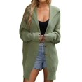 thumbnail image 3 of Women'S Button Down Cardigan Sweaters Oversized Lapel Chunky Warm Loose Soft Knit Outwear Green S, 3 of 9