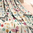 thumbnail image 3 of Beige Butterfly Flower Pattern Blanket,Comfortable Soft Flannel Throw Blanket,All Season,Warm Lightweight Blankets for Sofa Bed Couch Living Room Chair,60"x80", 3 of 4