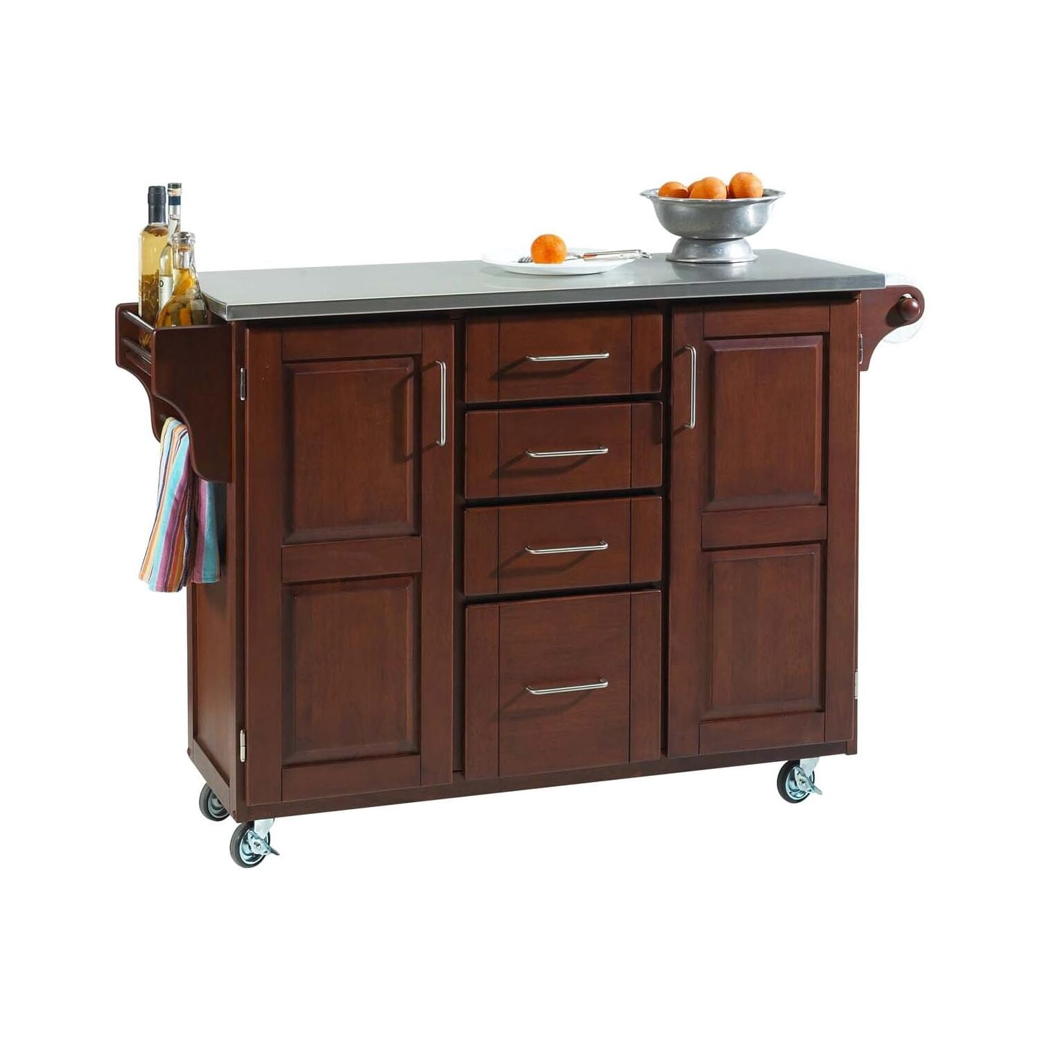 Create-A-Cart Brown Kitchen Cart