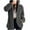 Dark Gray, variant on Women's Trendy Hooded Chic Pit Stripe Thicken Wool Solid Colored Long Sleeve Loose Fitting Casual Button Warm Cardign Winter Outerwear Coat
