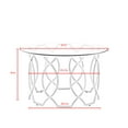 thumbnail image 7 of Nicole Miller Margie Coffee Table Clear Glass Round Top Sturdy Metal Frame Elegant Look, Silver, 7 of 7