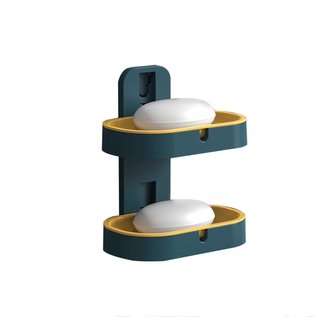 Harpily Organizer Rack Bathroom Soap Dish Holder Wall Mounted Soap Rack 2 Tier Kitchen Basket Sponge Stand For Shower/Bathroom/Counter Top