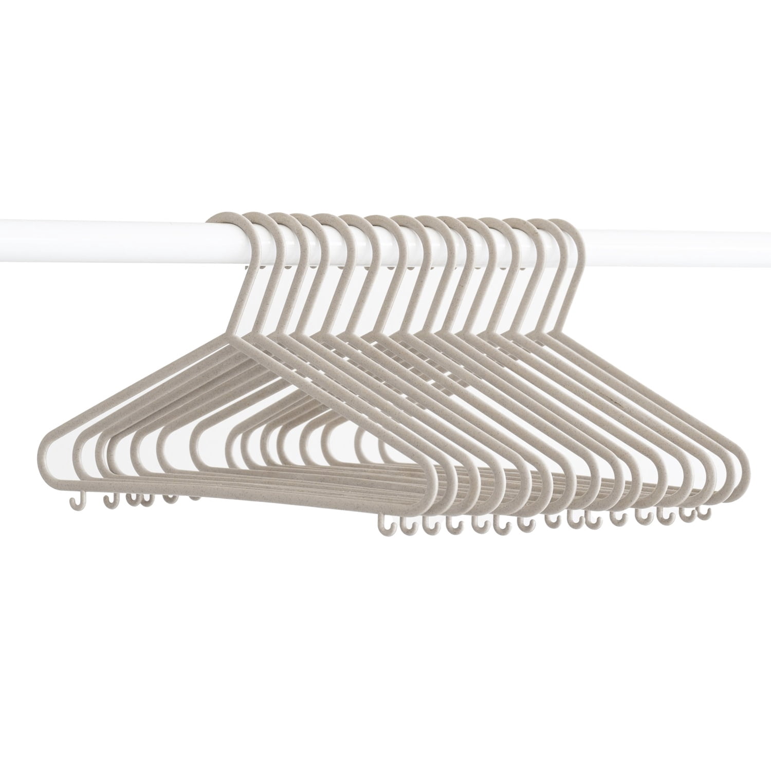 3 Sprouts Baby Wheat Straw Plastic Clothes Hangers - Pack of 30 - Speckled Beige